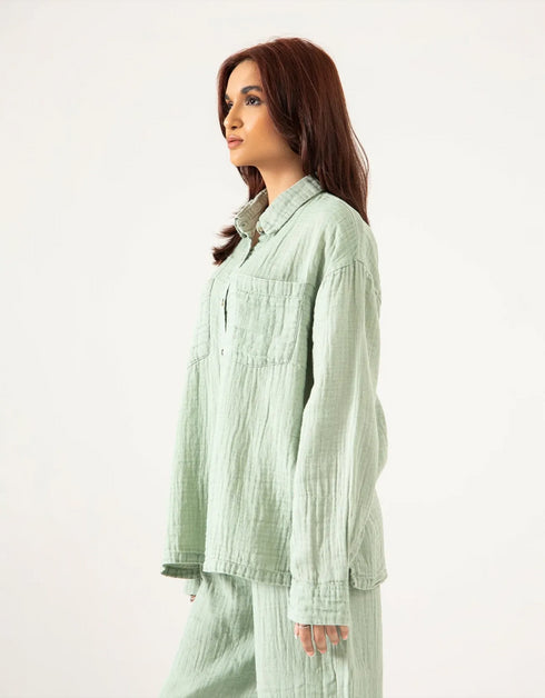 MUSLIN PATCH POCKET SHIRT